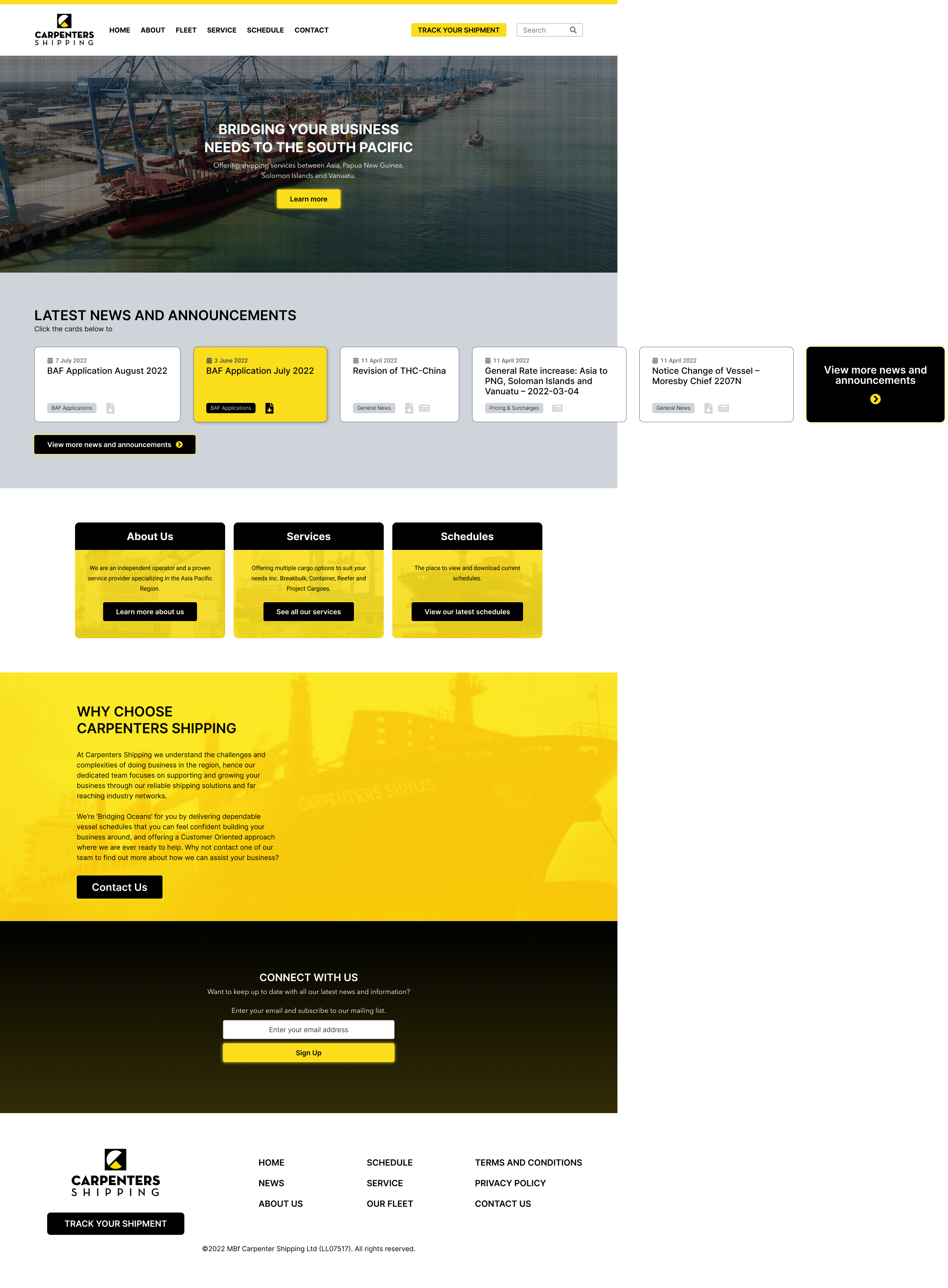 My take on the UI design for Carpenters Shipping website.