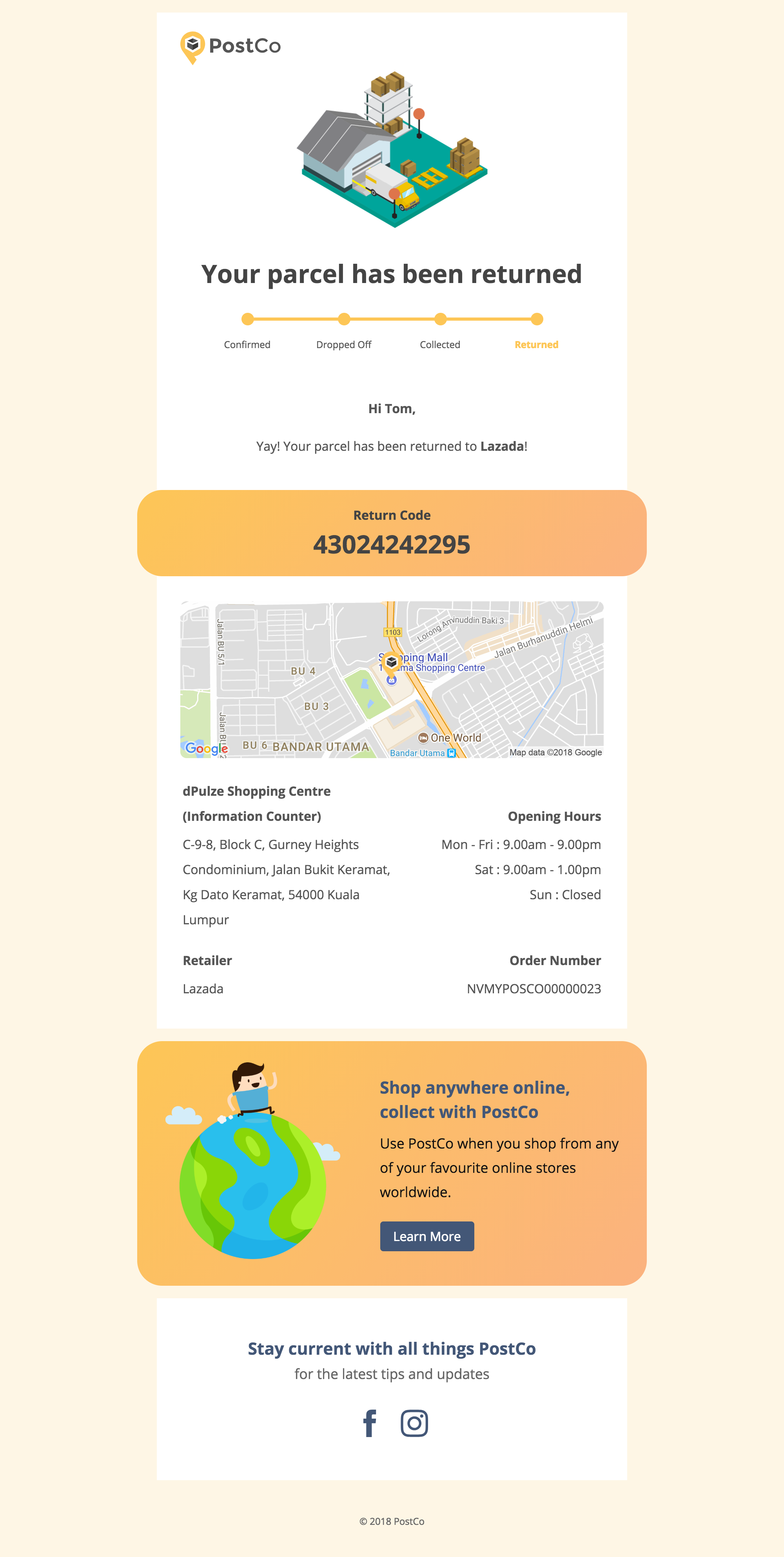 Another sample email design for PostCo.